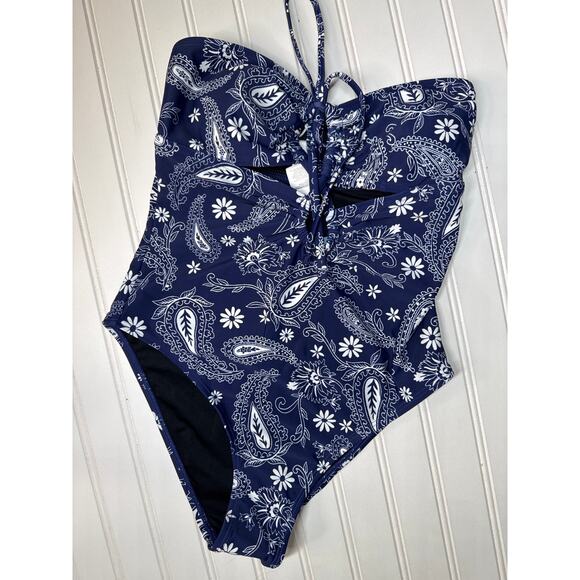 NWT Cupshe One Piece Swimsuit Convertible Cutout & Cross Back Swim Beach Sz S - Picture 6 of 7